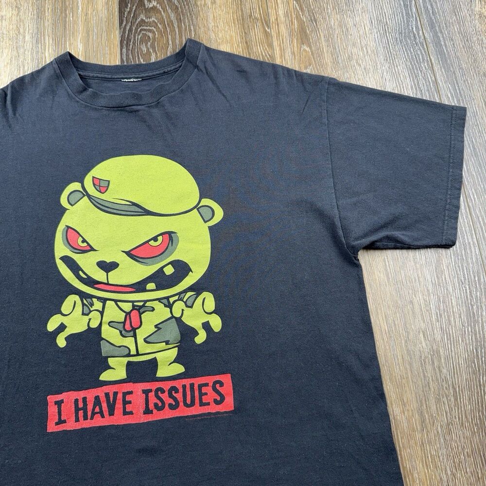Vintage Happy Tree Friends Shirt Mens XL Black I Have Issues 2005 Flippy TV Show